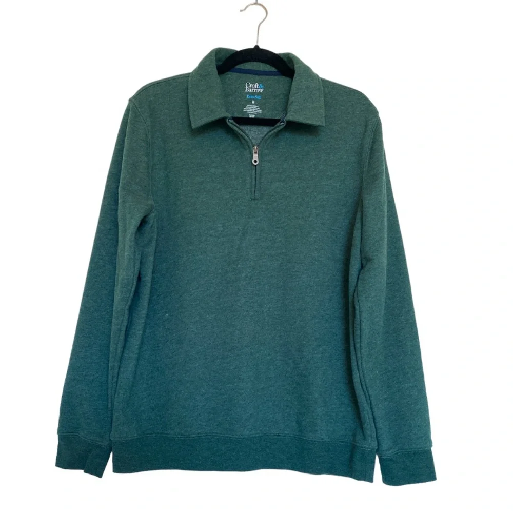 Croft & Barrow Green Extra Soft Men’s Quarter-Zip Fleece Size Medium Loungewear